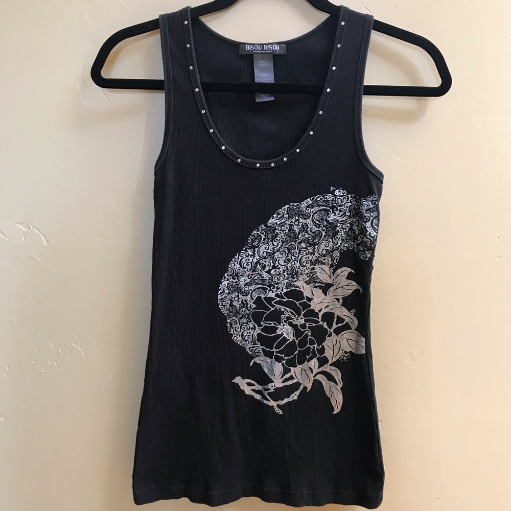 Bisou Bisou Tank Floral & Paisley Bling Small